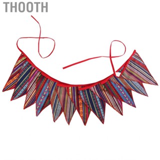 Thooth Triangle Flag Bunting  Pennant Banner Multicolor Polyester Ethnic Style Elastic for Tent