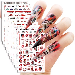 [NutriliteMelting1]Halloween สติกเกอร์ ลายฮาโลวีน โครงกระดูก 3D ฉีกได้ สําหรับติดตกแต่งเล็บ