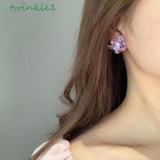 Twinkle1 ต่างหูสตั๊ด อะคริลิค เลเซอร์ หลากสี เครื่องประดับแฟชั่น สําหรับผู้หญิง