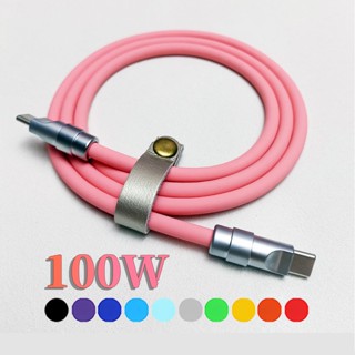 ใหม่ PD 100W 6A Type-C สายชาร์จเร็ว สําหรับ IPhone Samsung Geek สายเคเบิลข้อมูล แบบหนา สําหรับ Xiaomi 1 2 3 เมตร สายเคเบิล USB ยาวมาก