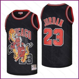 เสื้อกีฬาบาสเก็ตบอล YX No.23 ChicagoBulls Jordan สีดํา สีแดง สําหรับผู้ชาย และผู้หญิง พลัสไซซ์