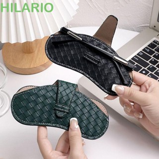 Hilario เคสแว่นตา หนัง PU ลายสก๊อต กันน้ํา สไตล์เกาหลี สําหรับผู้ชาย และผู้หญิง