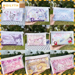 Moilyth กระเป๋าดินสอ ปากกา หนัง PU มีซิป จุของได้เยอะ ลาย Mymelody Cinnamoroll Pochacco Kuromi สําหรับโรงเรียน สํานักงาน