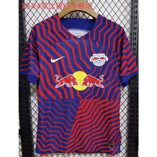 เสื้อกีฬาแขนสั้น ลายทีมฟุตบอล Bull Leipzig Away Jersey สีแดง ไซซ์ S - XXL 23-24