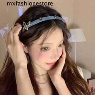 Mxfashione ที่คาดผมแฟชั่นเกาหลี หรูหรา เครื่องประดับผมบีบอัด พลอยเทียม ที่คาดผมผู้หญิง ย้อนยุค