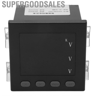 Supergoodsales Smart Voltmeter ABS 3 Phase Module Black AC220V for Buildings Substation Automation