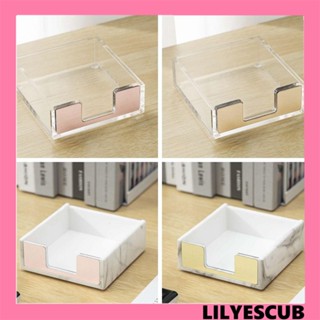 Lilyescub กล่องอะคริลิคใส สีโรสโกลด์ สําหรับใส่กระดาษโน๊ต ตกแต่งบ้าน