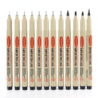 ปากกาตัดเส้นงานศิลปะ ของแท้ 100% Japan กันน้ำได้ รุ่น Micron, Graphic, Brush ตัดเส้นกันพลา กันดั้ม