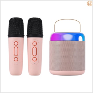 Wireless Loudspeaker Rechargeable Voice Box - Portable Microphone &amp; Sound Box Set with 2 Microphones for Karaoke and Singing