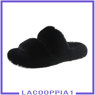 [Lacooppia1] รองเท้าแตะ เปิดนิ้วเท้า ผ้ากํามะหยี่ขนนิ่ม กันลื่น แฟชั่นฤดูหนาว สําหรับผู้หญิง ใส่ในบ้าน นอกบ้าน