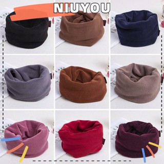 Niuyou ผ้าพันคอ ผ้าฟลีซ กันลม ให้ความอบอุ่น สีพื้น สําหรับกลางแจ้ง