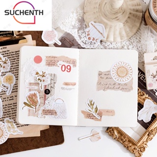 Suchenth สติกเกอร์ ลายดอกไม้ มีกาวในตัว สําหรับตกแต่งไดอารี่ แล็ปท็อป DIY 46 ชิ้น