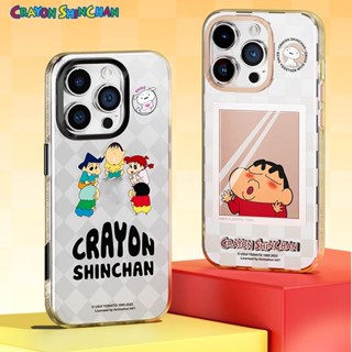 ของแท้ เคสโทรศัพท์มือถือแบบใส กันกระแทก ลายการ์ตูนชินจังน่ารัก สีเหลือง สําหรับ iPhone 15 Pro Max 15 Pro 15