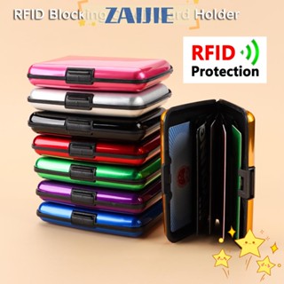 Zaijie24 ที่ใส่บัตรเครดิต ผู้ชาย ผู้หญิง อลูมิเนียม RFID บล็อกโลหะ บัตรประจําตัวประชาชน