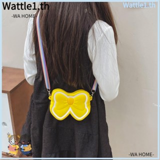 Wttle กระเป๋าสะพายไหล่ ซิลิโคน สีรุ้ง สองด้าน สําหรับเด็กผู้หญิง