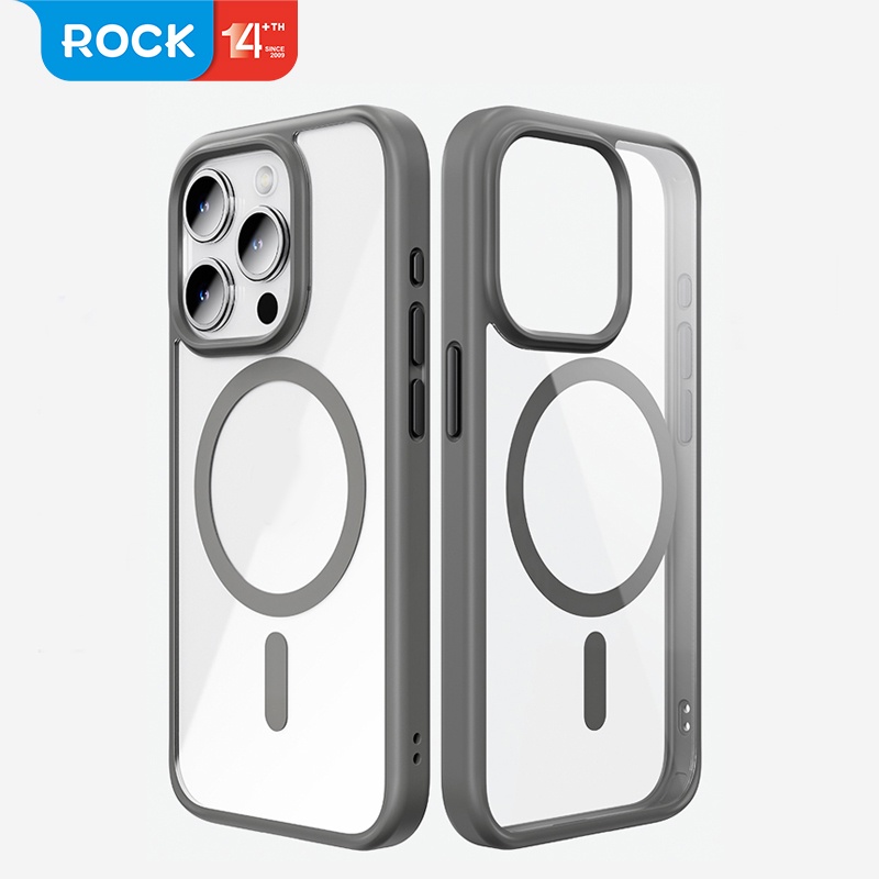 สําหรับ iPhone 15 Pro Max, 16 Pro Max กรณี Rock Space Guard กันกระแทกคุณภาพสูง PC TPU โปร่งใสฝาครอบโทรศัพท์