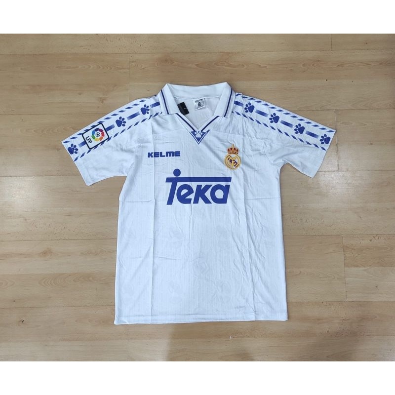 เสื้อกีฬาแขนสั้น ลายทีมฟุตบอล Real Madrid 1996/1997 คุณภาพสูง สไตล์เรโทร