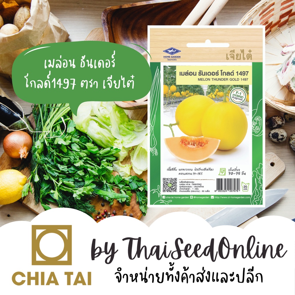 CTF1 เมล็ดพันธุ์ เมล่อน โกลเด้นควีน 5 เมล็ด ตราเจียไต๋ Melon
