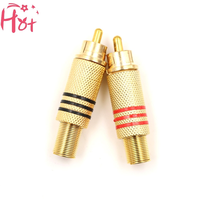 Ge ปลั๊กแจ็คเชื่อมต่อ RCA ตัวผู้ เชื่อมต่อเสียง วีดิโอ เชื่อม สีทอง แดง ดํา สี่เหลี่ยม 10 ชิ้น
