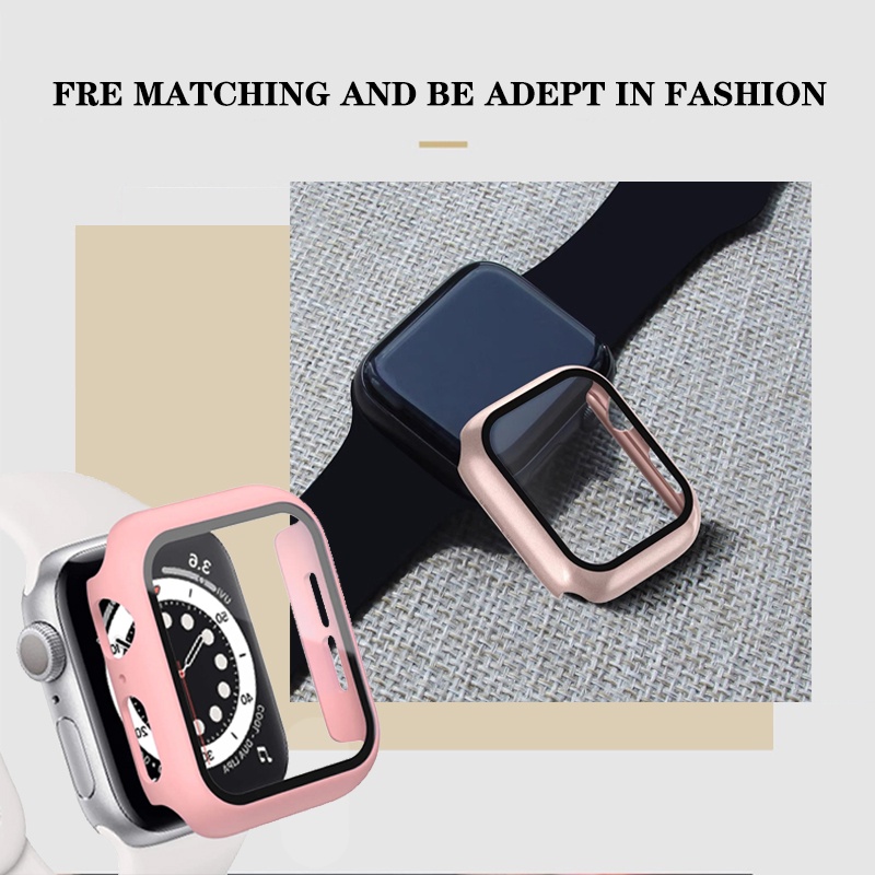 กระจกนิรภัย และเคสป้องกันหน้าจอ อุปกรณ์เสริม สําหรับ Apple Watch 45 มม. 41 มม. 44 มม. 40 มม. 42 มม. iwatch serie 3 4 5 6 SE 7 8 - รูปที่ 4