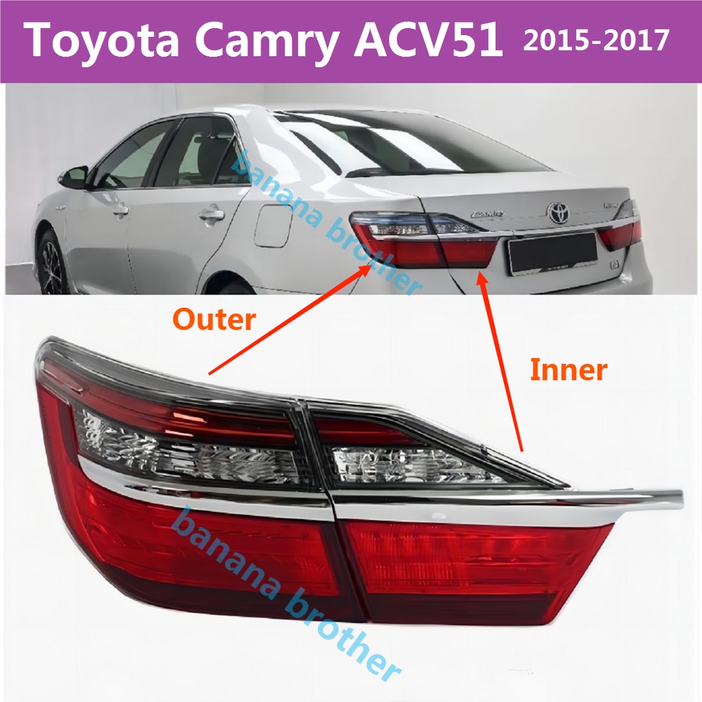 สําหรับ Toyota Camry ACV51​ ไฟท้าย 2015-2017 LED XV50 TAILLIGHT TAIL LIGHT TAIL LAMP BRAKE LIGHT BACK LIGHT/ไฟหน้า​ /เลนส์ไฟหน้า/ไฟหน้าสําหรับ/ไฟท้าย