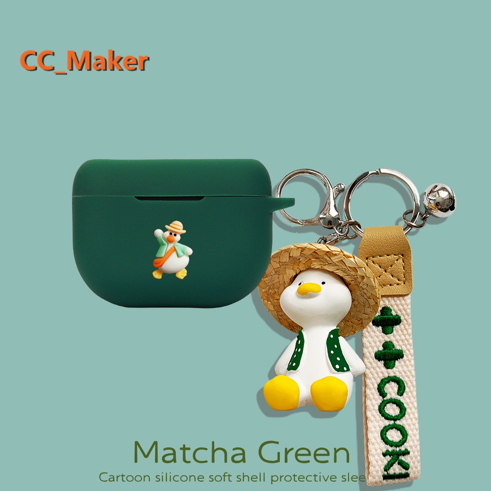 For Jabra Elite 10 Case Silicone Soft Case Cute Duck Lucky Cat Keychain Pendant Creative Astronaut J