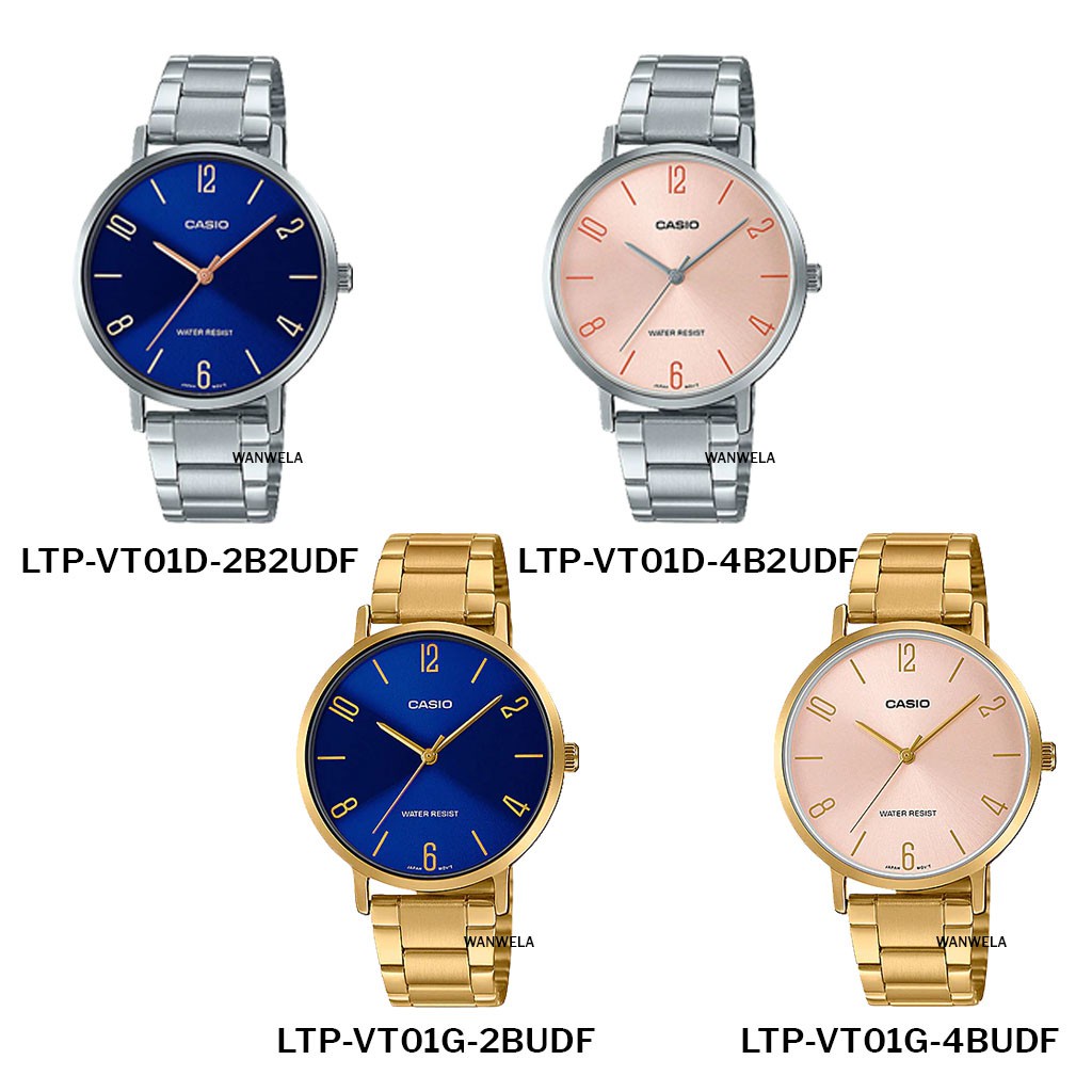 เรียบหรู ของแท้ นาฬิกาข้อมือ Casio ผู้หญิง รุ่น LTP-VT01 สายสแตนเลส