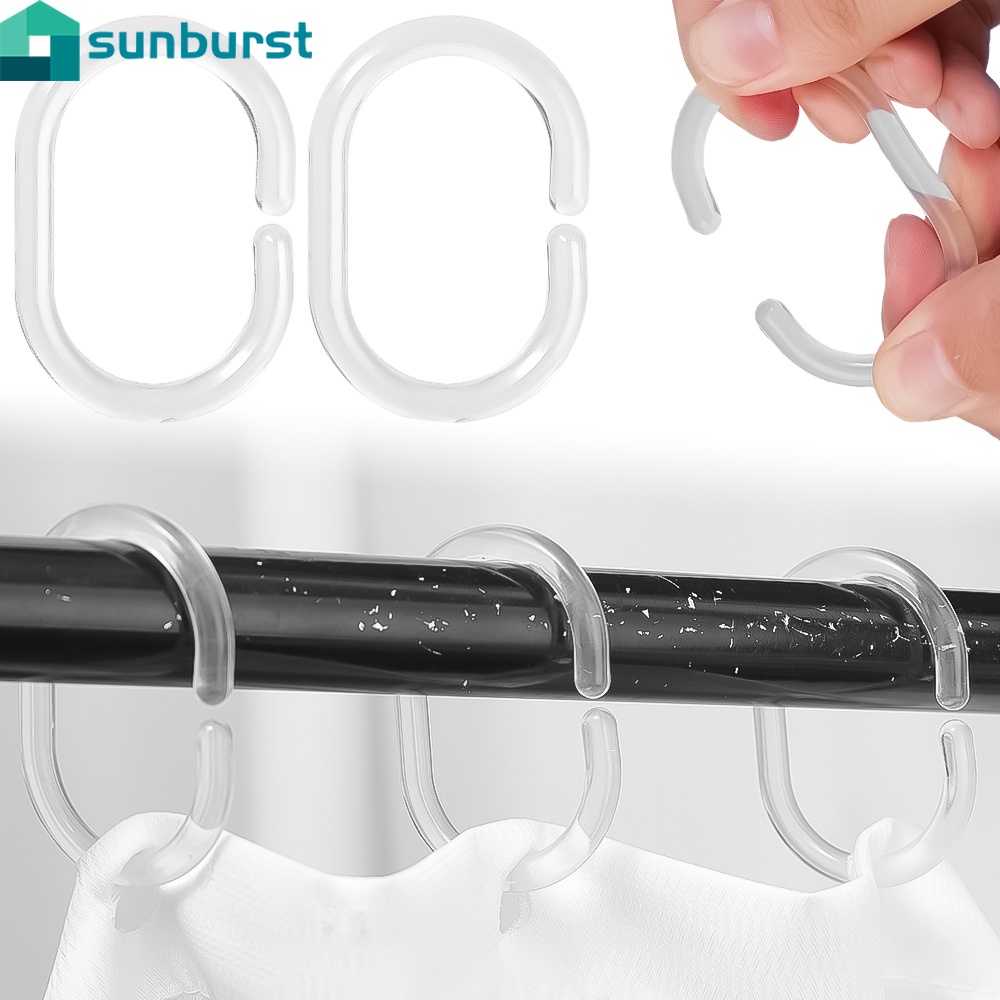 ห่วงตะขอแขวนผ้าม่านห้องน้ํา แบบงอได้ / ตัว C รูปผ้าม่านอาบน้ํา หัวเข็มขัด / ตะขอแขวนผ้าม่าน เปลี่ยนค