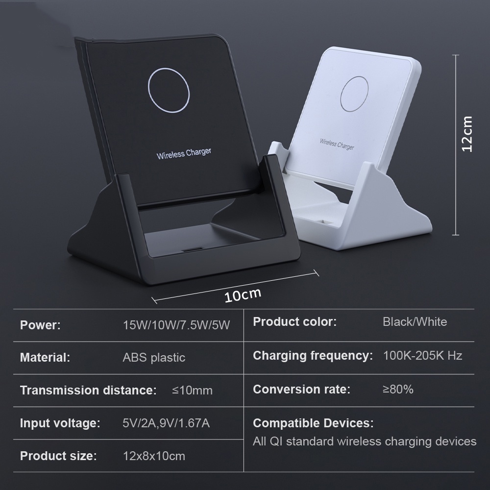 15W ที่ชาร์จไร้สาย แท่นชาร์จไรสาย Fast charger wireless charger ที่ชาร์จแบตไร้สาย ใช้กับ iPhone Samsung Huawei รูปที่ 4
