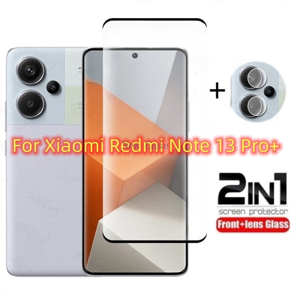 2in1 3Dโค้งกระจกนิรภัยสําหรับXiaomi Redmiหมายเหตุ15 Note15 Pro Plus + Pro + 15Pro + 5G 4Gเลนส์กล้องด้านหลังป้องกันหน้าจอกระจกป้องกันฟิล์ม