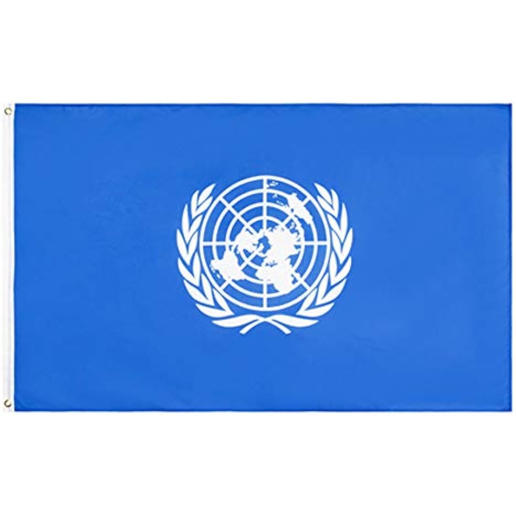 ธงชาติสหประชาชาติ (UN), NATO, EU แบนเนอร์ธงโพลีเอสเตอร์ (90 * 150 ซม.) ธงขนาดใหญ่, ดีลักซ์ โพลีเอสเตอร์หนา ทนทานต่อการซีดจาง, ปลอกยางทองเหลือง