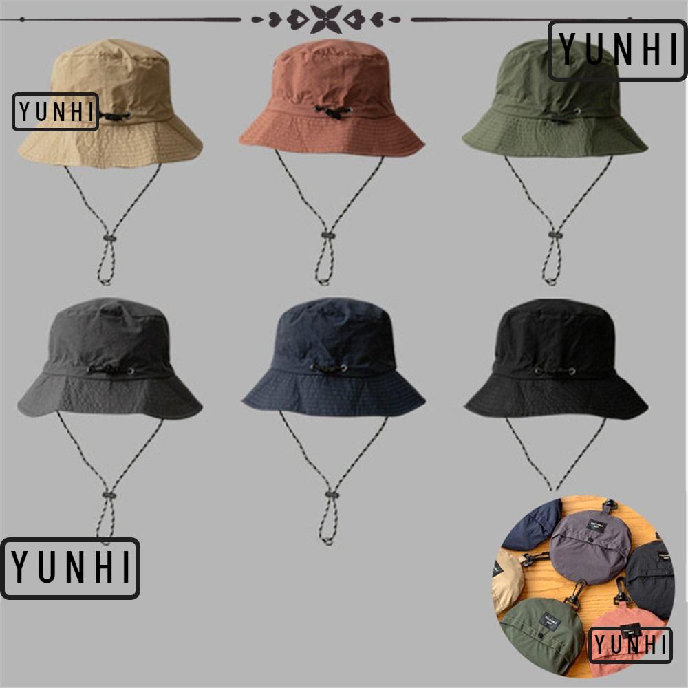 Yunhi หมวกบักเก็ต ป้องกันรังสียูวี กันน้ํา แห้งเร็ว พร้อมถุงเก็บ สําหรับตั้งแคมป์ เดินป่า