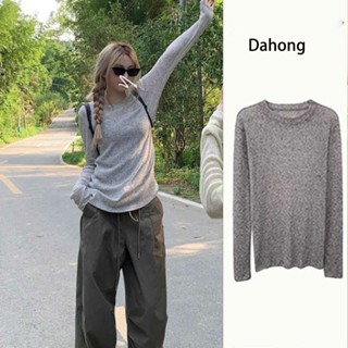 Dahong 💖เสื้อยืดแขนยาวทรงหลวม  เสื้อกันแดด เป็นที่นิยม  เก๋ๆ…
