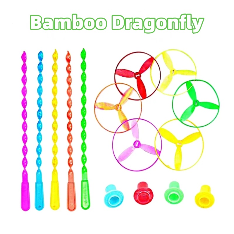 ของเล่นเด็ก ลูกศรบิน เกม / ที่จับพลาสติก UFO ของเล่นนางฟ้าบินจานรอง / ใบพัดไม้ไผ่พลาสติก / เฮลิคอปเตอร์แมลงปอไม้ไผ่กลางแจ้ง