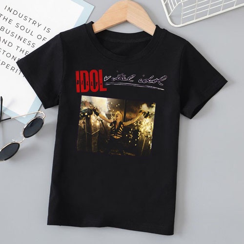 ความร้อน Katun เสื้อยืด ผ้าฝ้าย ลาย Billy Idol Vital Idol ยุค 30 สีดํา