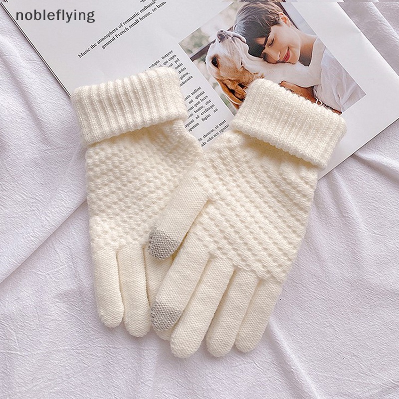 ถุงมือลําลอง แบบหนา กันลม ให้ความอบอุ่น เหมาะกับเล่นสกี แฟชั่นฤดูใบไม้ร่วง และฤดูหนาว สําหรับผู้หญิง จํานวน 1 คู่