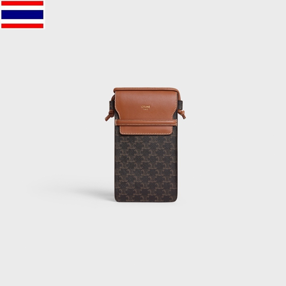 New เซลีน👜Celine Celine mobile phone bag สุภาพสตรี/กระเป๋าสะพายไหล่/กระเป๋าร่อซู้ล KC9B