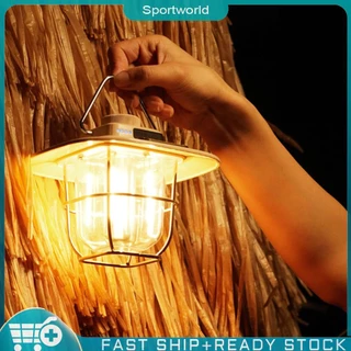 ❀Sportworld ❀[จัดส่งในพื้นที่] โคมไฟตั้งแคมป์ LED หรี่แสงได้ ย้อนยุค ตั้งแคมป์ พร้อมตะขอ สําหรับอุปกรณ์กลางแจ้ง