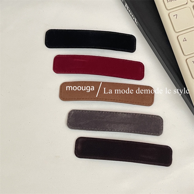 Moouga/influencer กิ๊บติดผมกํามะหยี่ ทรงสี่เหลี่ยม ไม่เจ็บผมหน้าม้า สําหรับผู้หญิง