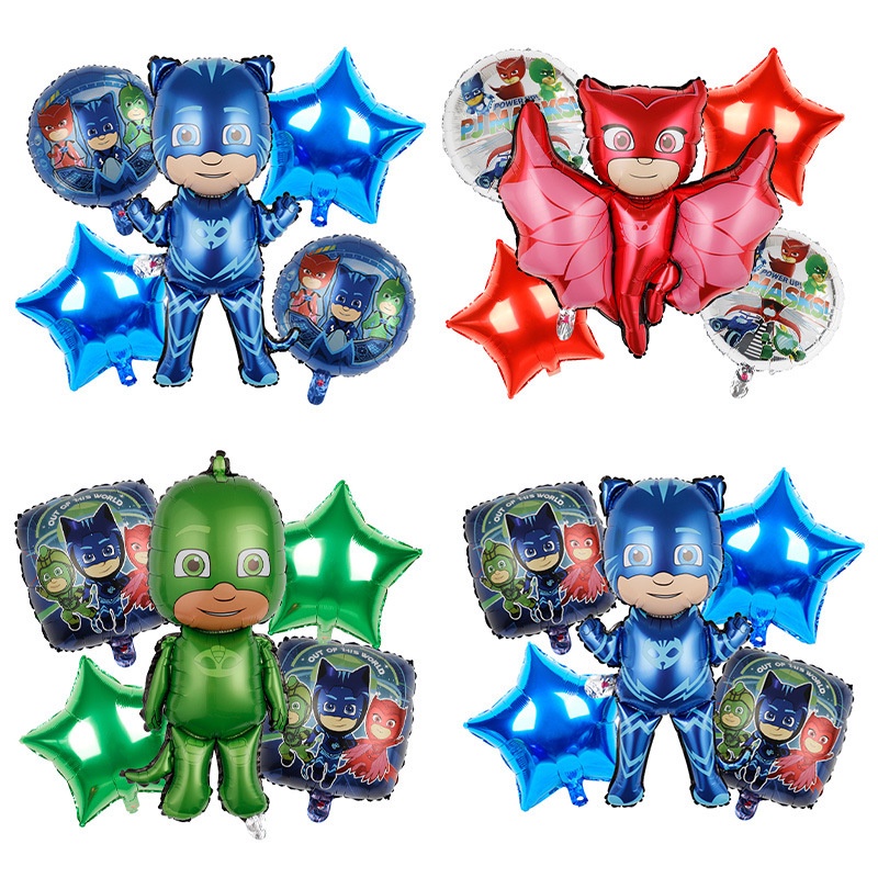 ชุดลูกโป่งฟอยล์ธีม PJ Masks 5 ชิ้น/ชุด ของเล่นสําหรับเด็ก