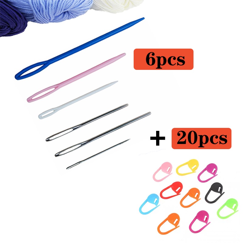 ชุดเข็มถักนิตติ้ง คาร์ดิแกน คอ และเสื้อผ้าอื่น ๆ DIY 26 ชิ้น