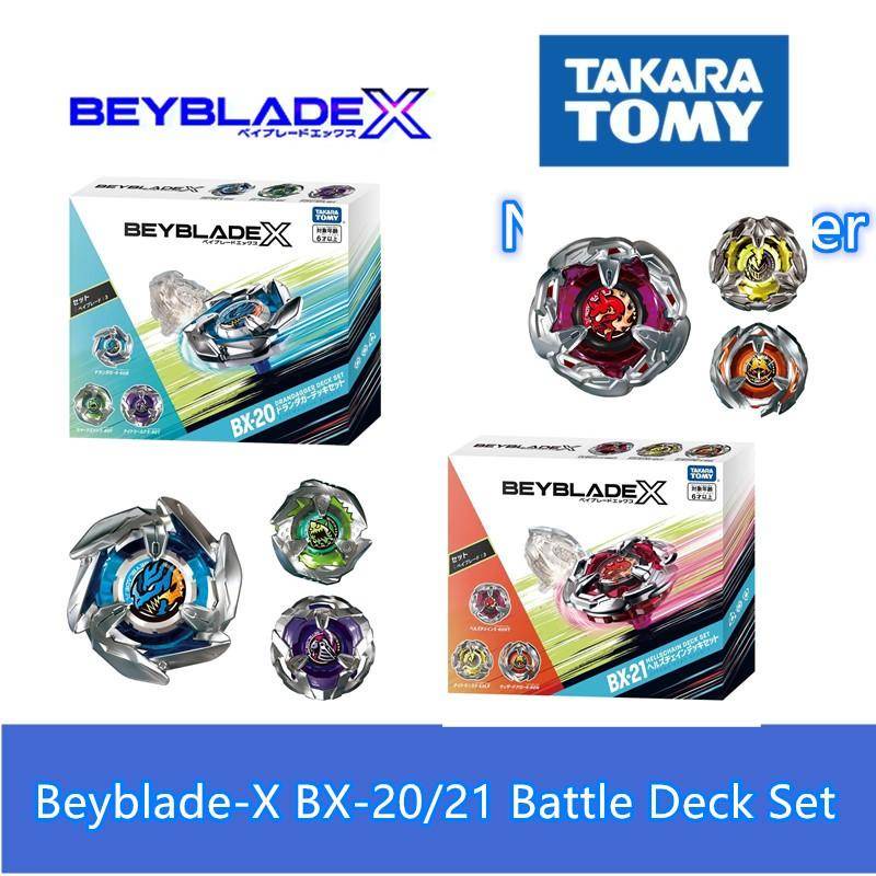 Original Takara Tomy Beyblade-X BX-20 BX-21 3xBoosters Battle Deck Set