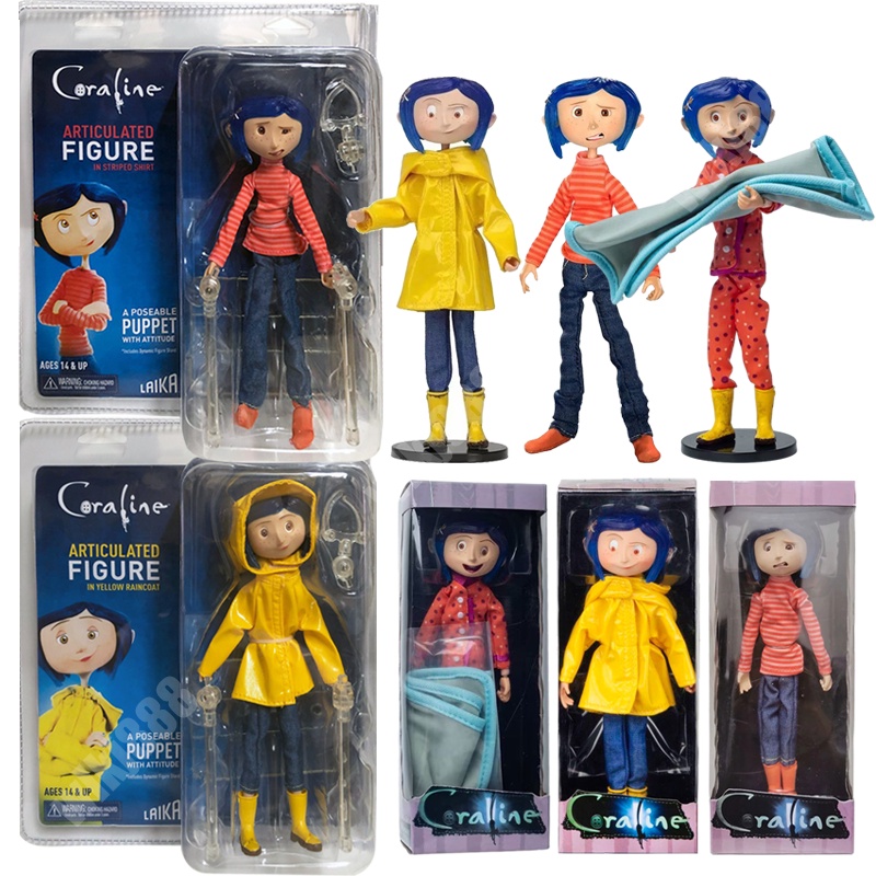 โมเดลฟิกเกอร์ Coraline & The Secret Door NECA Coraline เปลี่ยนเสื้อผ้าได้ สําหรับตกแต่ง