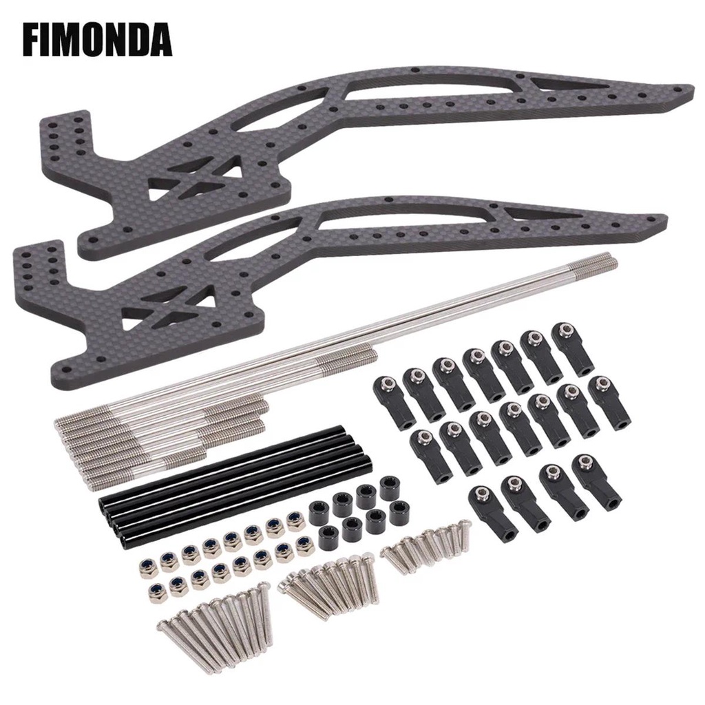 โครงรถตีนตะขาบ คาร์บอนไฟเบอร์ พร้อมลิงค์ สําหรับ 1/10 RC Rigs Capra F9 Offset Portal Axle 1.9S 2.2 MOA Sporty Comp Builds DIY