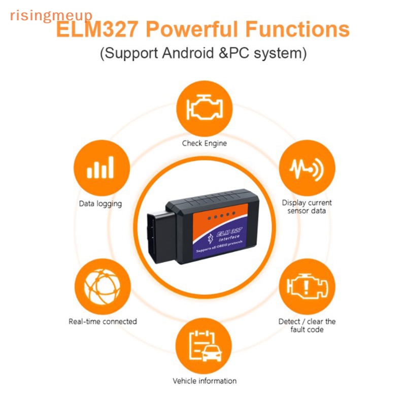 [risingmeup] เครื่องสแกนเนอร์อ่านโค้ด WIFI ELM327 V1.5 OBD2 Elm-327 WIFI OBD2 Elm 327 WIFI 1.5 สําหร