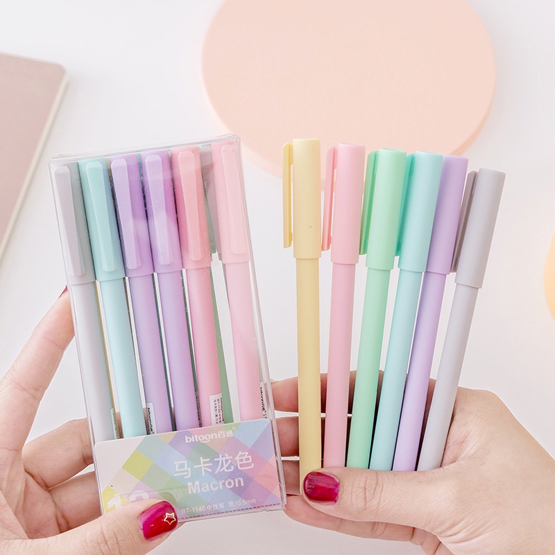 ปากกาสี ปากกาเจล 0.5mm 5 สี เขียนได้อย่างราบรื่น หมึกหลาย สำหรับการวาดภาพของนักเรียนจดบันทึกร้านค้าทำบัญชีมือ ฯลฯ