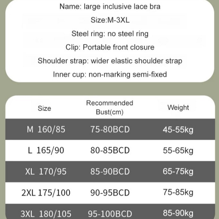 HOT[สบาย/ไม่มีรอยต่อ] Lace Jacquard Front Button Plus Size Bra ราคา ถูกที่สุด ดีลบีเคเค แกลเลอรีภาพที่ 9