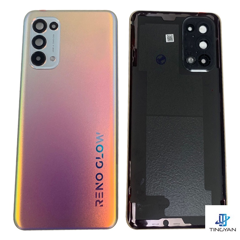 ฝาครอบแบตเตอรี่ด้านหลัง พร้อมเลนส์กล้อง แบบเปลี่ยน สําหรับ OPPO Reno 5 5G