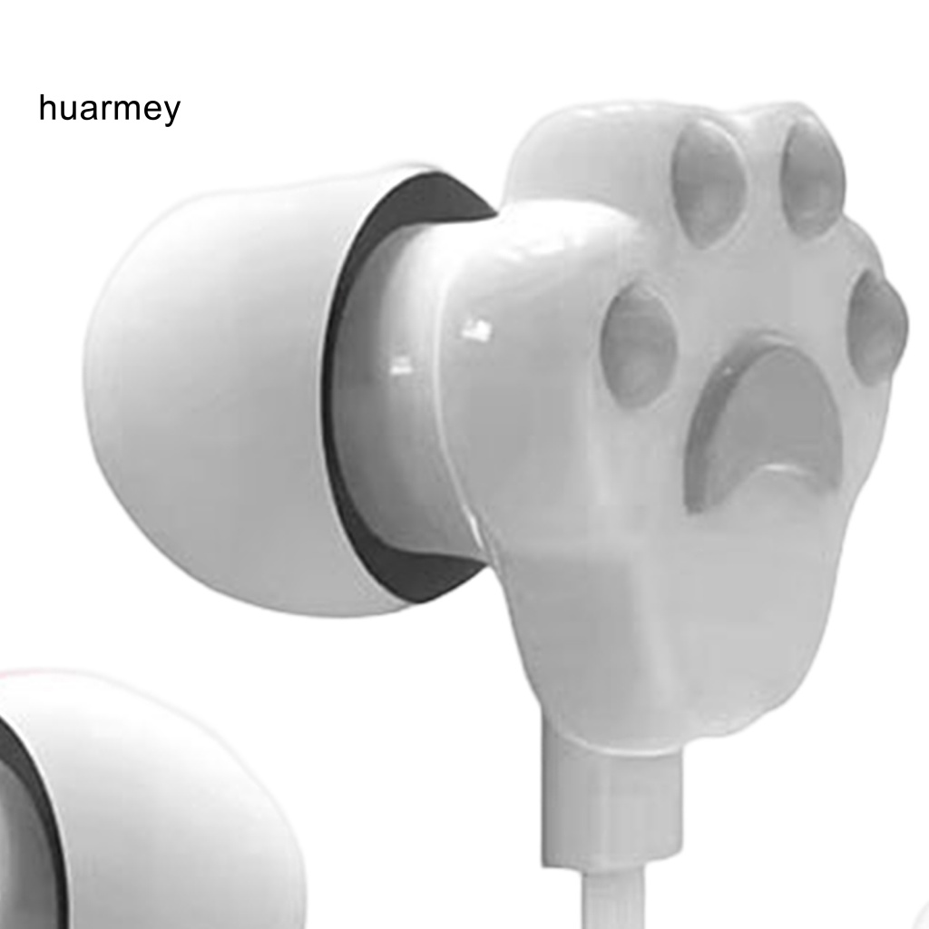 Huarmey หูฟังอินเอียร์ แบบมีสาย เสียงเบสหนัก 35 มม. ลายการ์ตูนอุ้งเท้าแมว น้ําหนักเบา พร้อมไมโครโฟน สําหรับเล่นกีฬา ราคา ถูกที่สุด ดีลบีเคเค แกลเลอรีภาพที่ 5