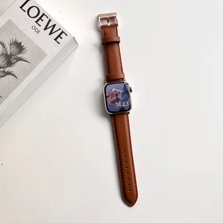 สายนาฬิกาข้อมือหนังแท้ สําหรับ Apple Watch Series 11 10 9 Ultra 8 7 6 SE 5 4 3 iWatch 42/46/44/40/41/42 มม. 45 มม. 49 มม.